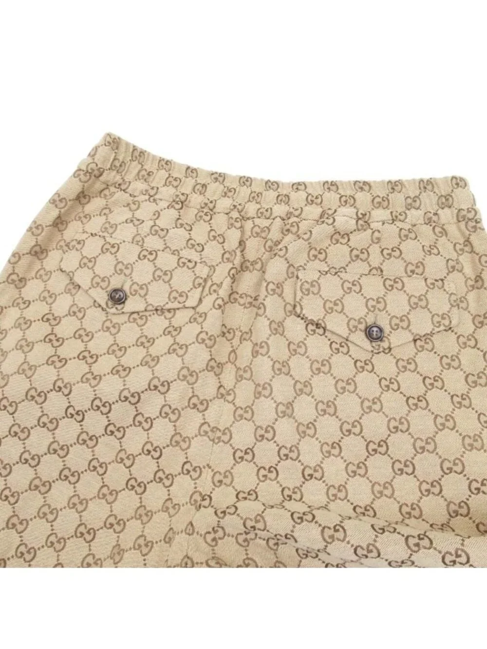 Gucci GG Cotton Canvas Jogging Pants Trousers Beige 46